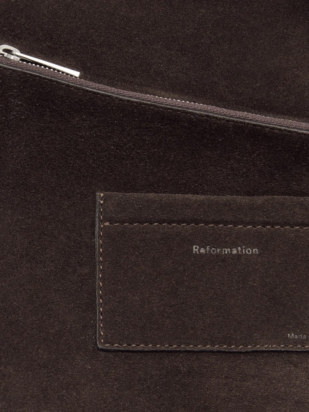 Reformation Vittorio Medium Dark Suede Bag retail $495 - Picture 6 of 11